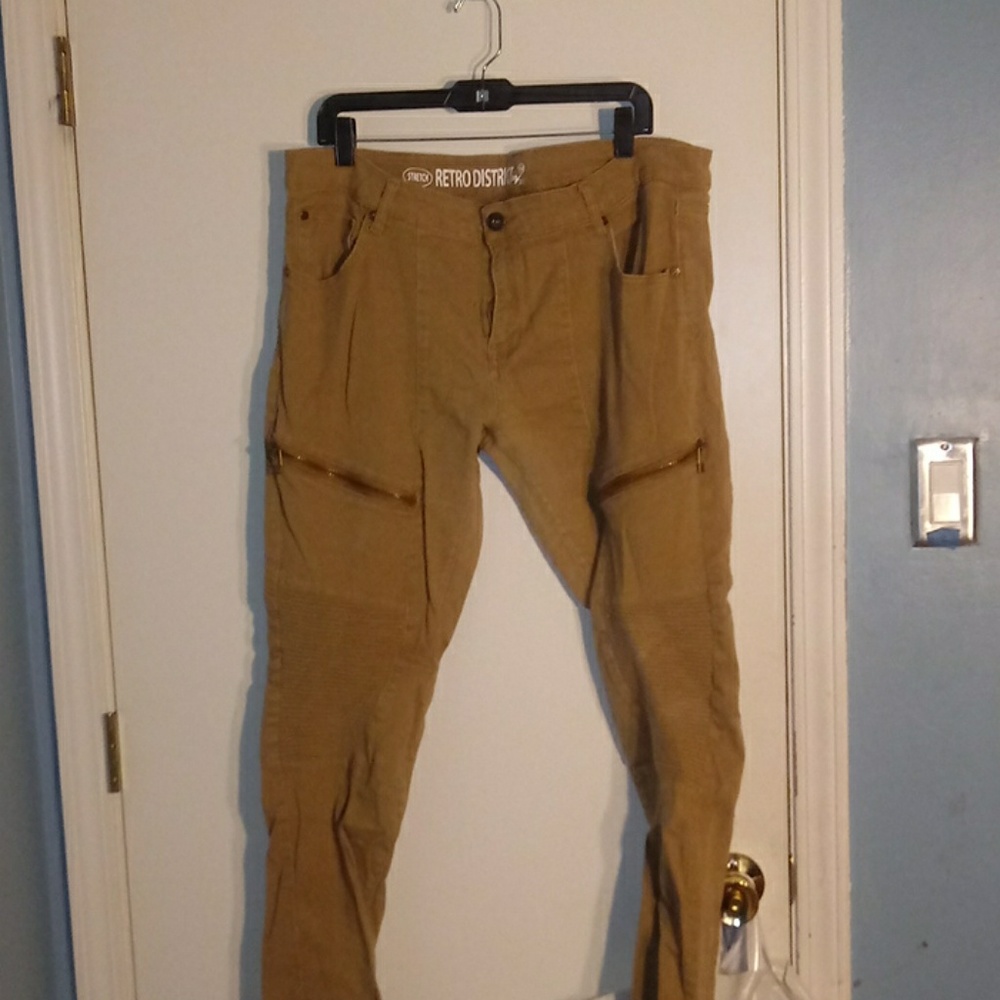 Gold biker jeans